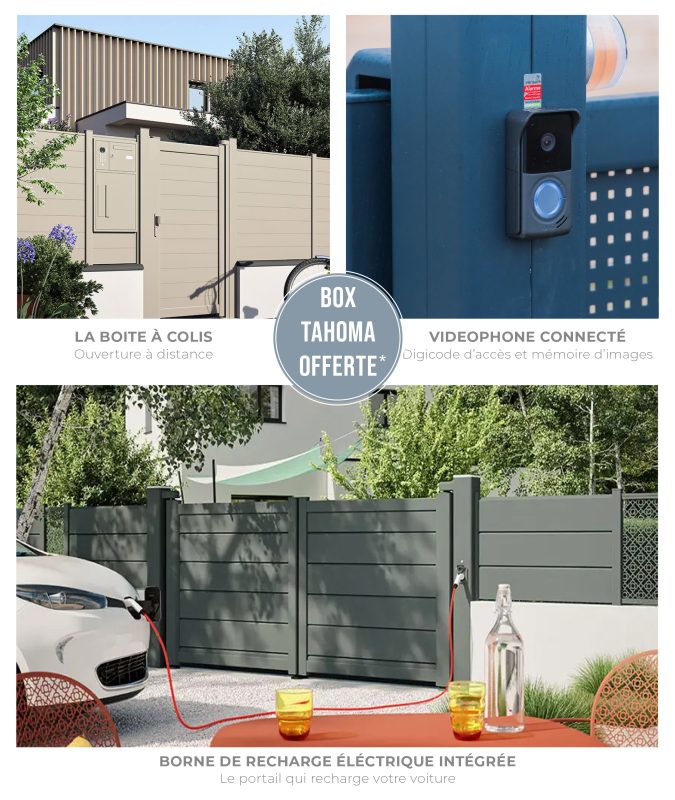 Accessoires portail connectés : borne électrique, vidéophone, digicode – Box Tahoma offerte à Maule